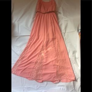Peach long maxi dress